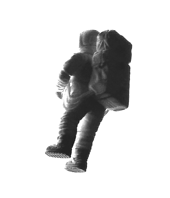 an astronaut floating in space
